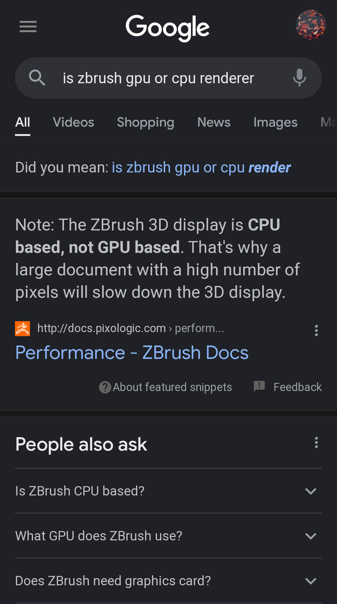 ZBrush CPU Based